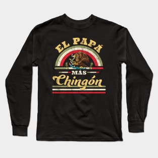 El Papa Mas Chingon Funny Mexican Flag Cool Dad Long Sleeve T-Shirt